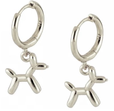 Zilver Oorringen Balloon Dog zilverkleur 2.5 cm