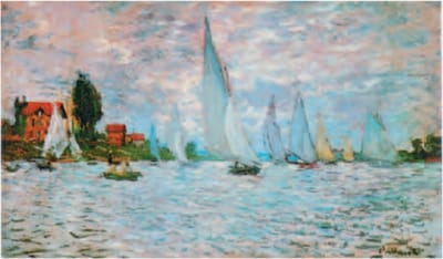 Mini kunstposter - Claude Monet - Sportboten in Argenteuil - 24x30 cm