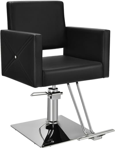 COSTWAY Kappersstoel, in hoogte verstelbaar, kappersstoel met hydraulische pomp, 360 graden draaibaar, barberstoel met voetensteun, barberstoel voor kapsalon, kapsalon, kapsalon, barbershop