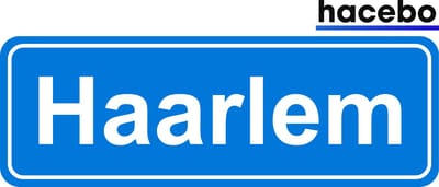 Hacebo - Plaatsnaam Sticker - 29x10 CM - Haarlem sticker - Verkeersborden sticker - grappige cadeaus - Haarlem