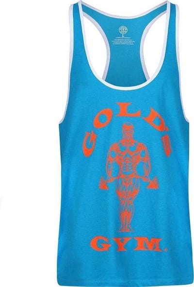 GGVST004 MUSCLE JOE CONTRAST STRINGER VEST - TURQUOISE - M