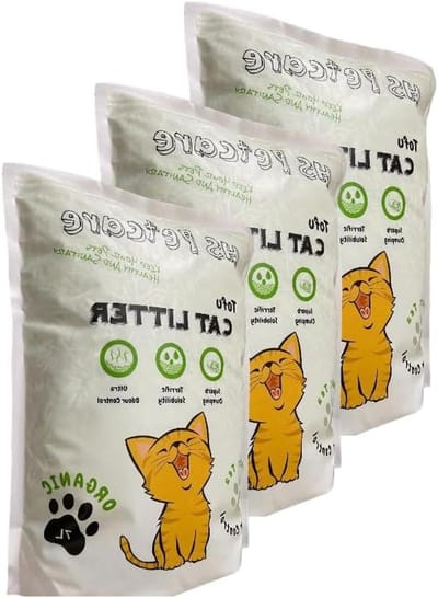 Kattenbakvulling Tofu - Plantaardig Strooisel - Hygiënisch Huisdier - Ultra Klonterend - 3 Pakken 21L - Groen
