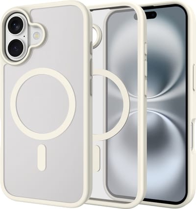 Just in Case hoesje geschikt voor iPhone 17 - Compatibel met MagSafe - Military Grade Backcover - Ivory