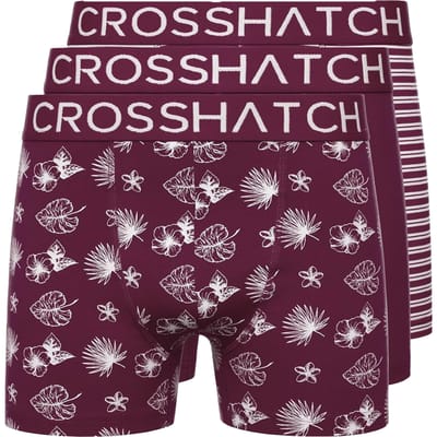 Crosshatch Heren Hovland Boxershorts (Verpakking van 3) (Prune)