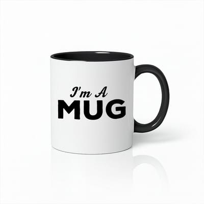 I’m a Mug Mok 330 ml – Wit & Zwart Grappige Minimalistische Quote Beker
