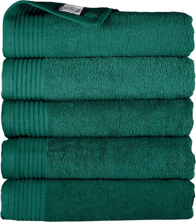 The One Towelling Hotelkwaliteit Handdoeken Set - 5 Stuks - 50 x 100 cm - 450 g/m2 - 100% Katoen - Zacht en Absorberend - Emeraldgroen