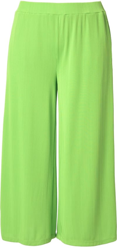 Ulla Popken - Dames - Culotte structuur kuitlengte rechte pijpen - Zeegroen - Maat 46+