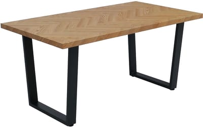 Eettafel MCW-O61, tafel keukentafel eettafel, industrieel MDF metaal 160x90cm ~ licht eikenlook