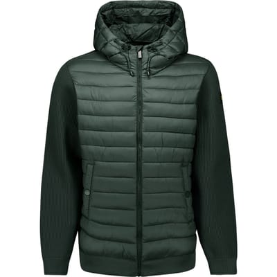 No Excess Jacket Hooded Padded Mix With Knit Dark Steel Größe: M | Leichte Jacken Outlet | Herren | Weiß