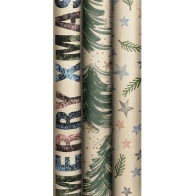 Stewo kerst cadeaupapier mindful yule, formaat 70 x 200 cm, assorti