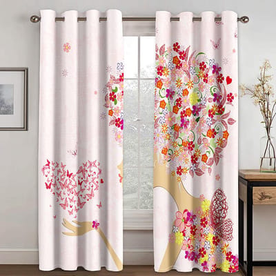 Cartoon Ballerina Prinses Zwaan Roze Kinderen Goedkoop 2 Stuks Dunne Gordijn voor Kind Tieners Slaapkamer Woonkamer Raamdecoratie W60H60(CM)x2pcs&Grommet Top white