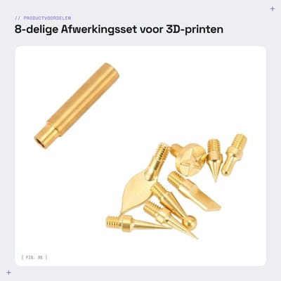 Dailygoods- Afwerkingsgereedschap 8 Stuks - Trimkoppen 3D-Printen - Frontcontact - Veiligheid - Gladheid - Opbergdoos - 3D-printgereedschap