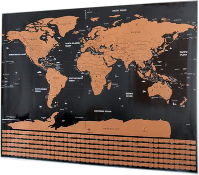 MAPPEL Scratch map deluxe - Kras wereldkaart XL met vlaggen - 82.6 x 59.5 cm