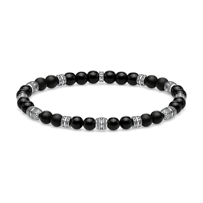 Thomas Sabo Armband 925 sterling zilver Zilver 17 Zilver Zwart / 32011379