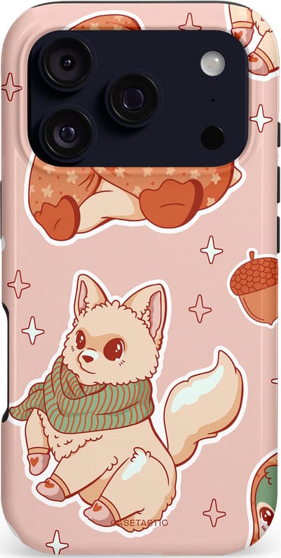 Casetastic hoesje geschikt voor Apple iPhone 17 Pro - MagSafe - Dubbellaagse bescherming - Winter avontuur - Fashion Case - Perzik Zand Lichtgrijs