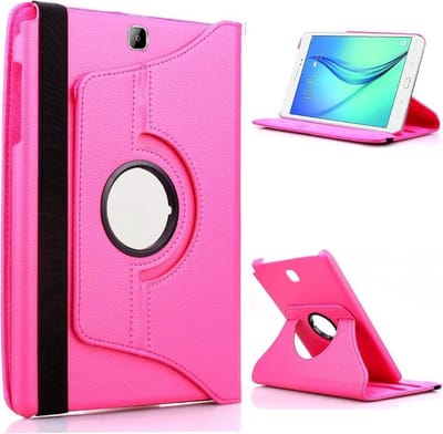 LuxeBass Hoesje geschikt voor Samsung Galaxy Tab A 9.7 T550 Hoes Cover 360 graden draaibare Case Roze