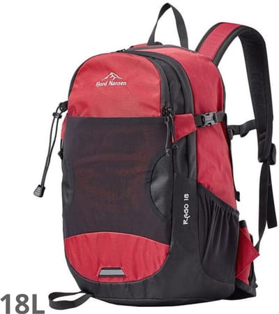 Fjord Nansen Rago Solid 18 Rood/Zwarte Rugzak 18 liter- sport - wandelingen- bergen - motor- school - werk