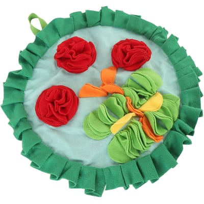 Drie Rode Bloemen Patroon Konijn Foerageermat Konijnen Snuffelmat Interactieve Neuswerk Voedermat red