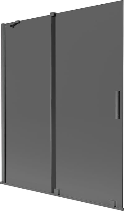 Mexen Velar badwand 2-delig schuifbaar 140 x 150 , grafiet, geborsteld gun gray - 896-140-000-41-66