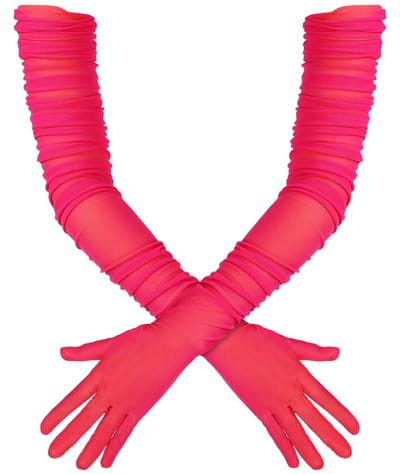 Dailygoods- Handschoenen Dames Lange Sexy - Transparante Handschoenen - Spandex/Mesh - 50-100 cm - Geschikt voor de meeste vrouwen - Perfect voor kostuumfeest - Operahandschoenen