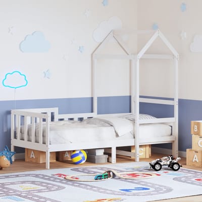 vidaXL - Slaapbank - met - bedhuis - 80x200 - cm - massief - grenenhout - wit