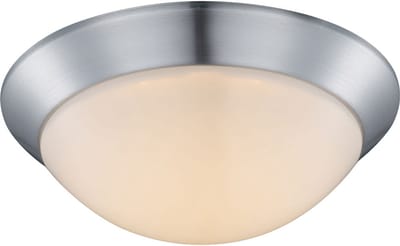 Plafondlamp Designlamp Woonkamerlamp opaal satijn rond, metaal kunststof, 1x LED 12 watt 960 lumen warm wit, DxH 26x10 cm
