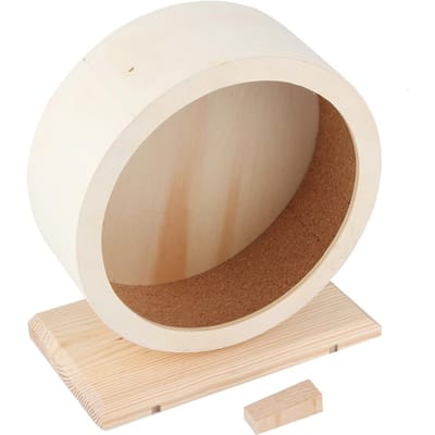 Roue d'exercice silencieuse en bois pour hamster, cochon d'Inde, hérisson, chinchilla M(59cm / 23.2in Long)
