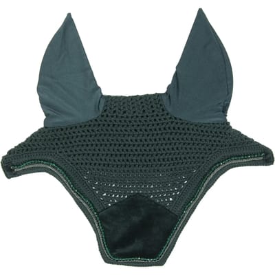 Kentucky Horsewear - Oornetje Wellington velvet pearls dennengroen