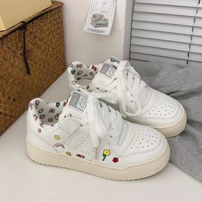 Chaussures Blanches à Plateforme pour Femmes Ins Tide Été Nouvelles Polyvalentes Chaussures de Planche de Sport et de Loisirs 40 blanc