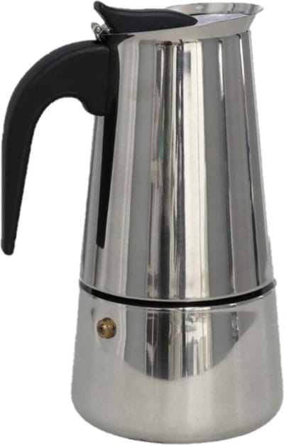 Zilveren percolator / espresso koffie apparaat voor 9 kopjes RVS - Koffiezetapparaat - Koffiezetter voor camping/caravan - Cafetiere