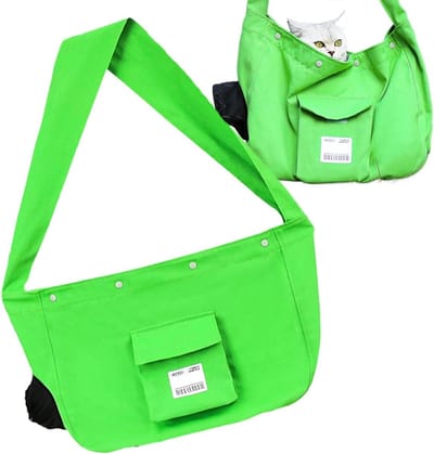 Draagtas Huisdieren - Reistas Kat - Veilig Vervoer - Ademend Canvas - 38x18x21 cm - Groen