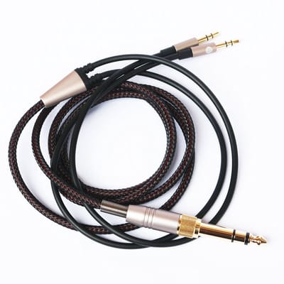 compatibel met Hifiman Sundara, Arya, Ananda, HE4XX, HE-400i hoofdtelefoon - 3,5 mm/6,35 mm naar dubbele 3,5 mm connector jack mannelijk snoer 3 m