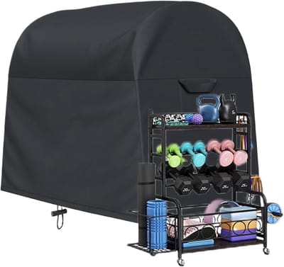 Halterrek Stand Cover - Stofdichte Guard - Fitness Apparatuur Beschermen - Dubbellaags Waterdicht - 102x635x89 cm - Zwart