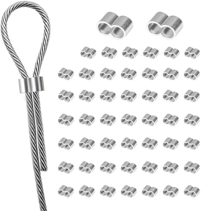 Persklemmen 8 mm - 50 stuks - Aluminium - Corrosiebestendig - Voor Expandertouw, Dekzeiltouw en Rubberen Touw