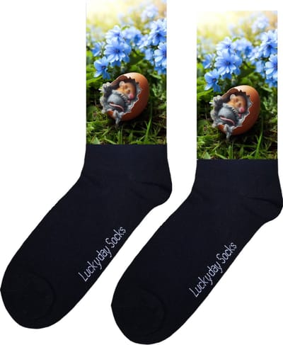 Muis - Opkikker - Grappige sokken - Valentijn cadeau - Verjaardag cadeau - Sint cadeau - Leuke sokken - Ei - Leuk cadeau - Vrolijke sokken - Cadeautje - Grappig cadeau - Kerstsokken - Vaderdag - Moederdag - Bloemen - Socks maken Happy - 37-44