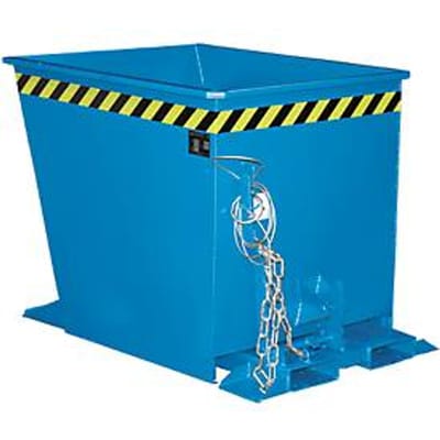 Kiepbak GU-RZ55, voor trolleytreinen, kiep- en schuifbeveiliging, 550 l, RAL 5012 blauw