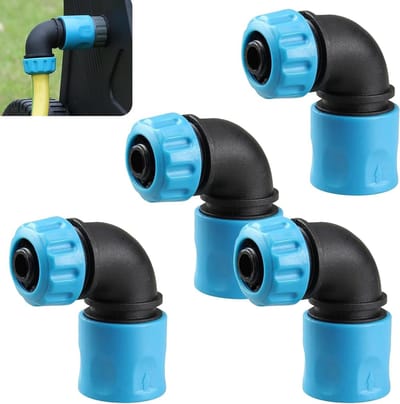 4 Stuks Hoekadapters voor Tuinslang 12-13 mm, Snelkoppelingen voor Irrigatie, 90 Graden Verbindingen, Tuinaccessoires
