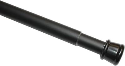 Famanu - Metalen spanstang 60-100 cm matzwart Ø23/26 mm, uitschuifbare gordijnroede zonder schroeven