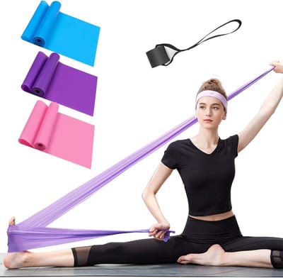 longziming -Weerstandsbanden Set – 3-Delige Latex Fitnessbanden – Elastische Trainingsbanden voor Krachttraining, Yoga, Pilates & Revalidatie – Geschikt voor Thuis & Sportschool – Blauw/Paars/Roze