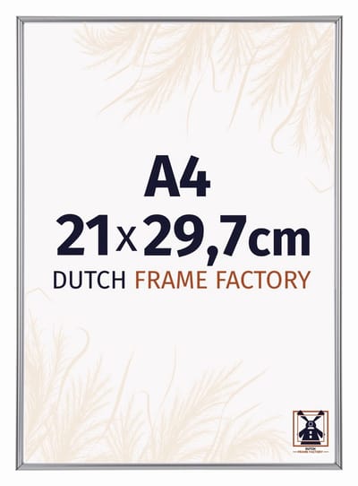 Fotolijst A4 21x29,7 cm - Kunststof - Zilver Hoogglans - Angers