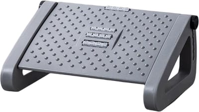 Voetsteun onder bureau - Voetenbankje kantoor - Verbeteren houding - Verstelbare hoogte - 42 x 31 x 19 cm - Grijs