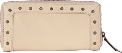 Vintage Echt Italiaans Leren Boho Portemonnee met Studs – Dames Portemonnee met Ritsvak voor Muntgeld & Creditcardhouder