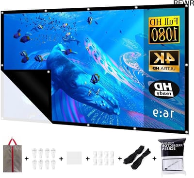 RFWR® Zwart Opvouwbaar Projectiescherm 16:9 voor Thuisbioscoop en Buitenshuis - 60 inch