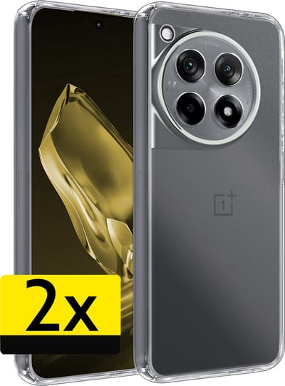 Hoesje - 2 Stuks - Geschikt voor OnePlus 12R - Sterk & Shockproof - Case Siliconen - Back Cover - Telefoon Hoes - Telefoonhoesjes - Transparant