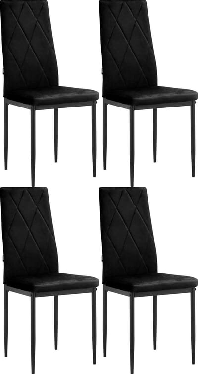 Melly-Eetkamerstoel - 4 Pack - Zwart