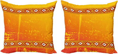 ABAKUHAUS Afrika Kussen 2x40x40 cm – Dekokussenhoes – Oranje