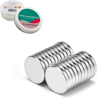 Super sterke magneten - 12 x 2 mm (25-stuks) - Rond - Neodymium - Koelkast magneten - Whiteboard magneten - Corsage - Radiatorfolie – Klein - Ronde - 12x2mm