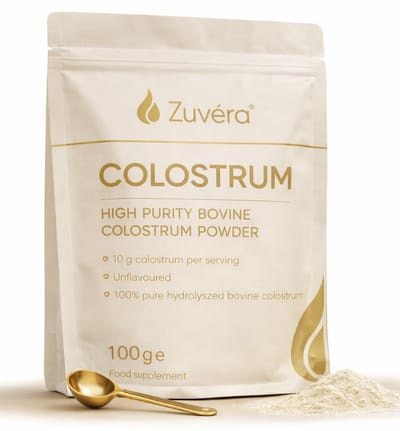 Zuvéra Colostrum Poeder – Rundercolostrum / Biestmelk – 30% IgG – Lactoferrine – Darmflora, Weerstand & Sport Herstel – Neutrale Smaak