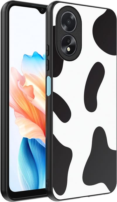 Smartphonica Telefoonhoesje Geschikt voor Oppo A18 met Koeienvlekken Opdruk - TPU Backcover Case With Cow Patches Design geschikt voor Oppo A18