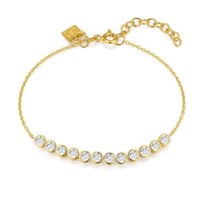 Twice As Nice Armband in 18 kt verguld zilver, met zirkonia Goudkleurig 16cm+3cm